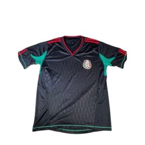 Mexico federacion team futbol soccer jersey black large